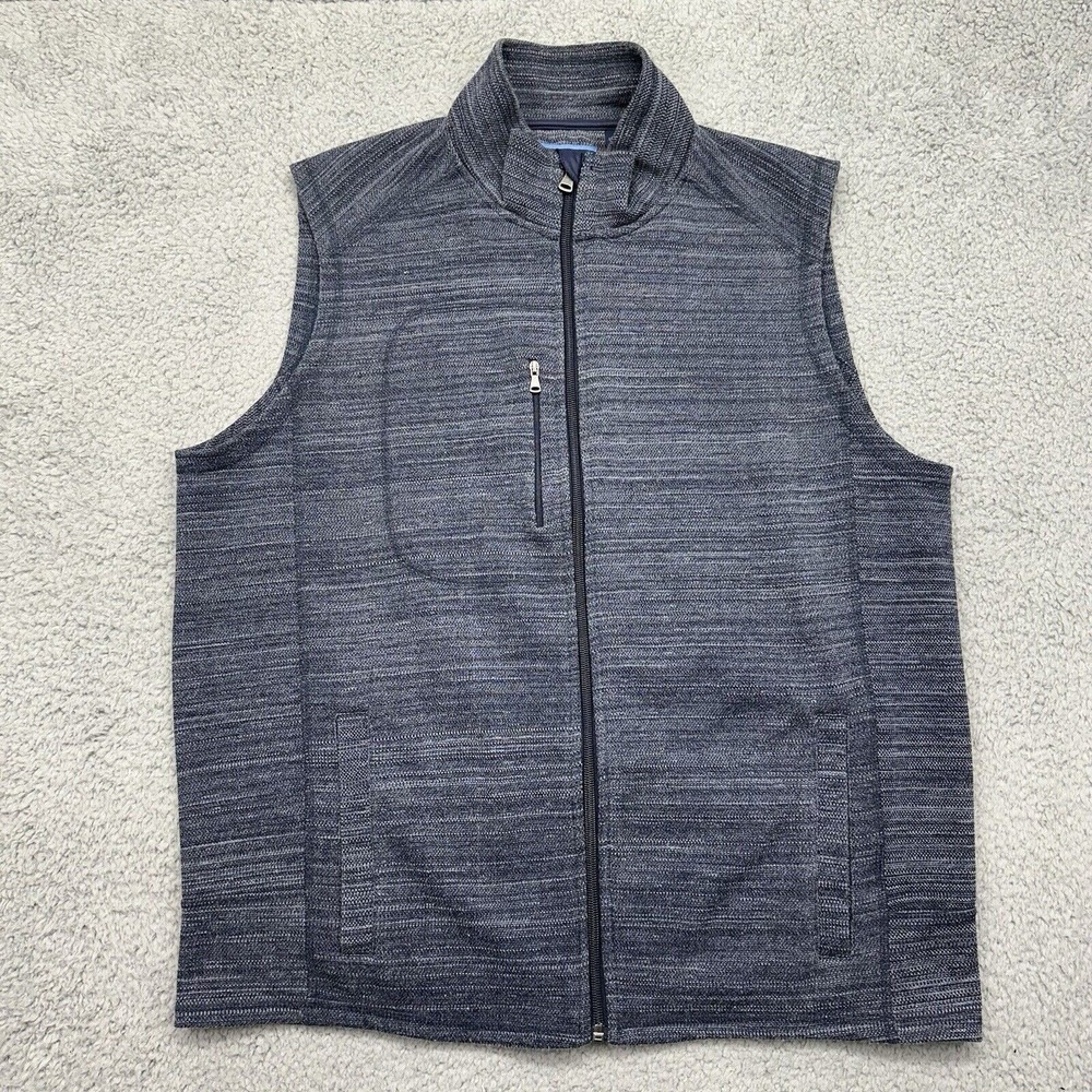 Charleston Threads Mens Size Medium Full-Zip Gray Sleeveless Sweater Vest Outer